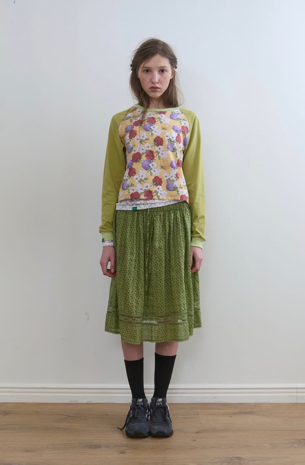 노컨텐츠 Garden midi sk leaf green 스커트 상품이미지2