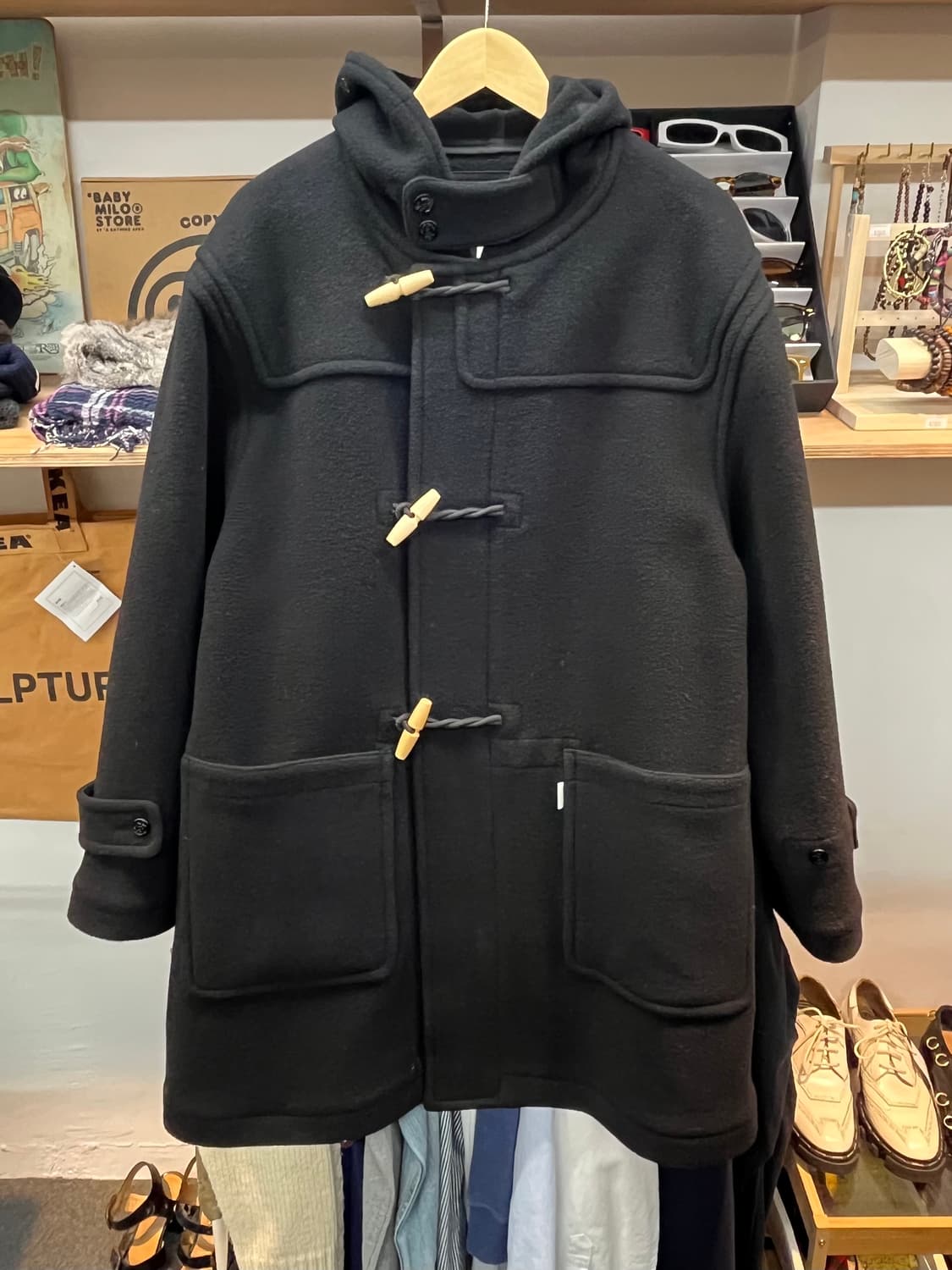 [105] FETCH 패치 더플코트 블랙 L 상품이미지1