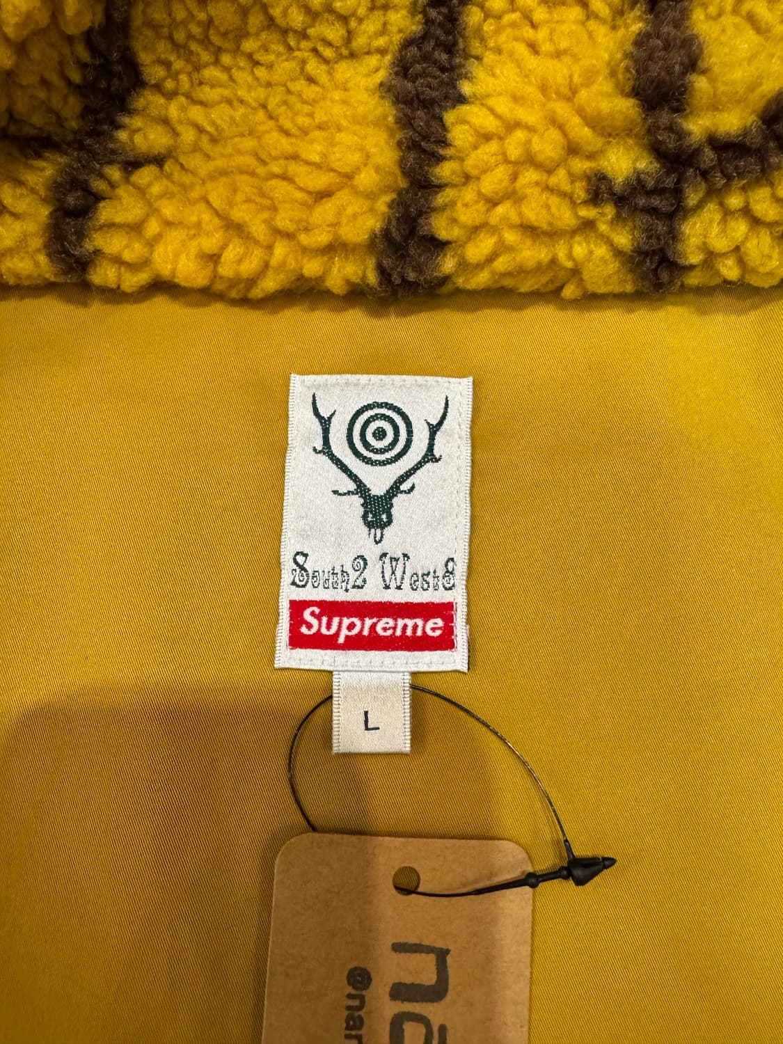 [L] 슈프림 x 남이서팔 플리스 자켓 머스타드 상품이미지7
