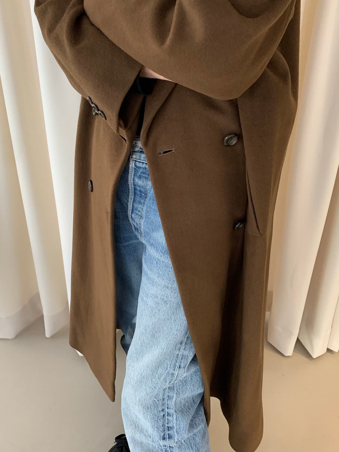 80's "Burberry" wool x cashmere double L 상품이미지3