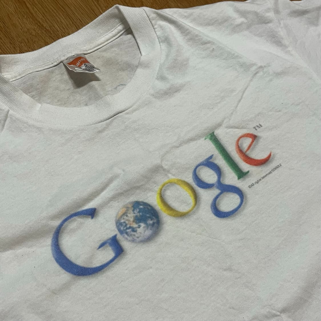 구글 2001년 지구의 날 프로모 빈티지 반팔 티셔츠 google 상품이미지2