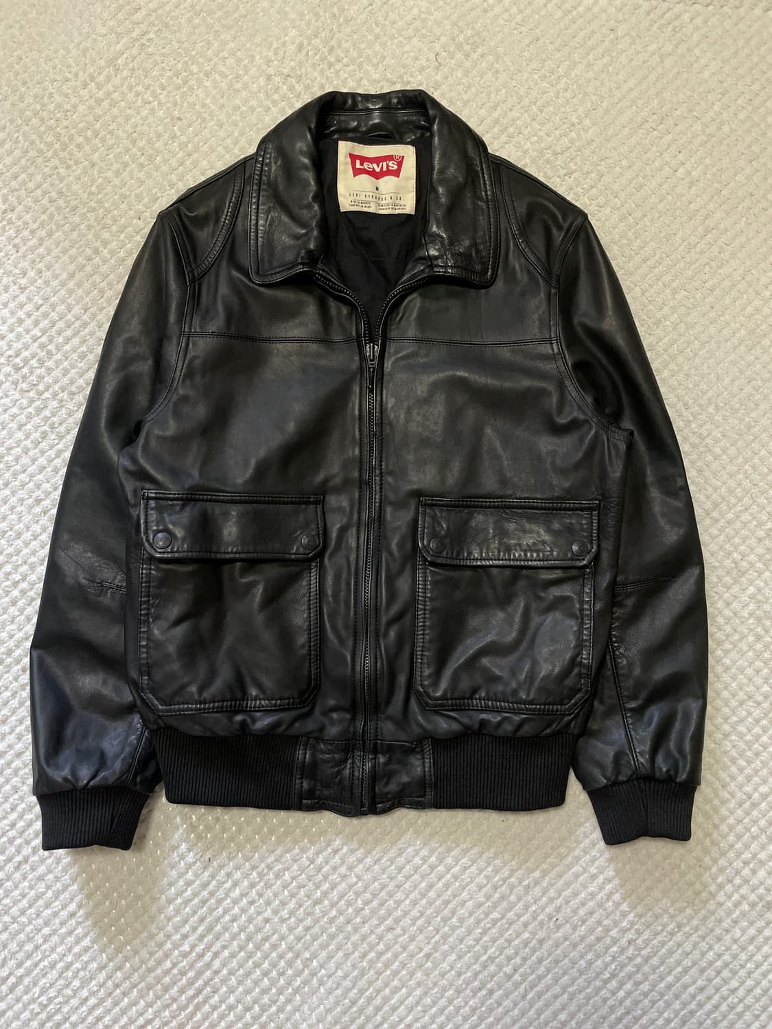 LEVIS 리바이스 웨스턴 무드 램스킨 양가죽 A-2 레더 자켓 상품이미지1