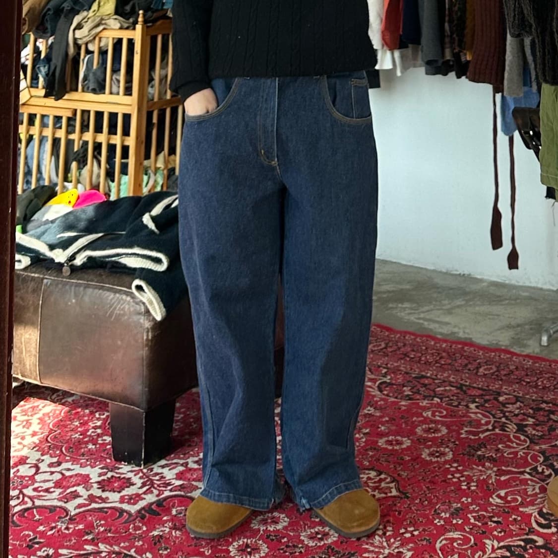 (착용컷) Joker77 와이드 데님 팬츠 (33.5) 상품이미지2