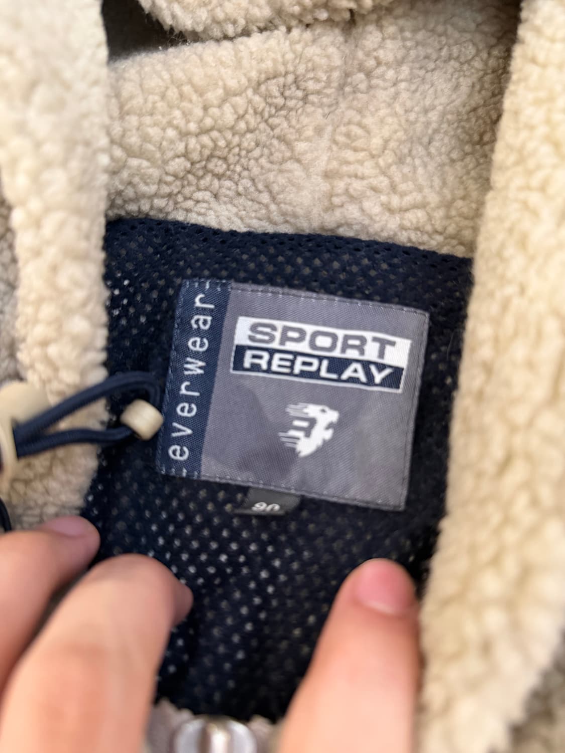 90s 스포츠 리플레이 올드스쿨 후리스 후드집업 베이지 상품이미지6