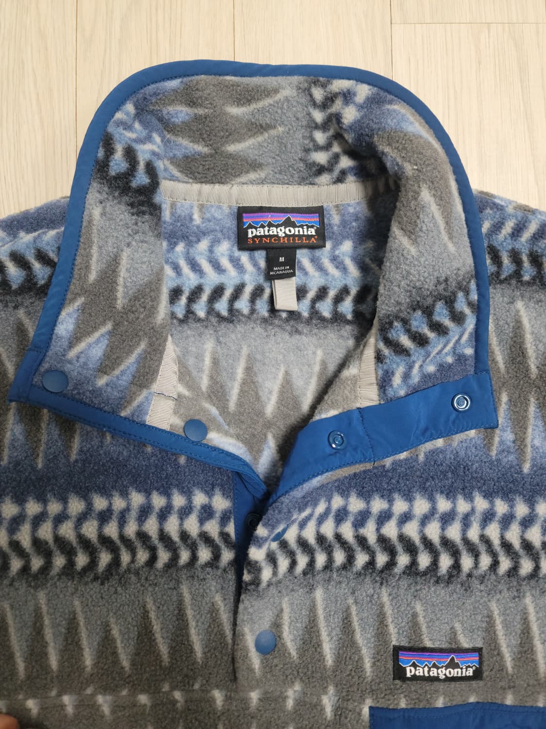 [M] 파타고니아 신칠라 헤비웨이트 아즈텍 그레이/블루 상품이미지4