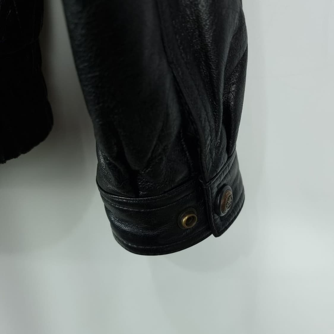 [빈티지] 리얼 쉽스킨 양가죽 레더 봄버 자켓 블랙 M19167 상품이미지6