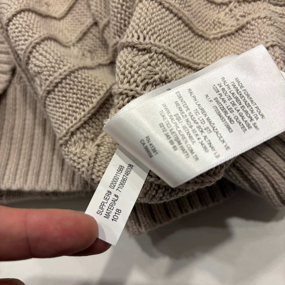 [XL] 폴로 랄프로렌 꽈배기 케이블 니트 베이지 B300 상품이미지9