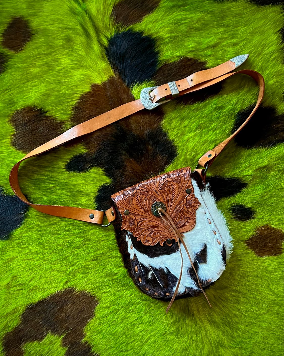 Western Motorcycle Calf-Skin Saddle Bag 상품이미지3