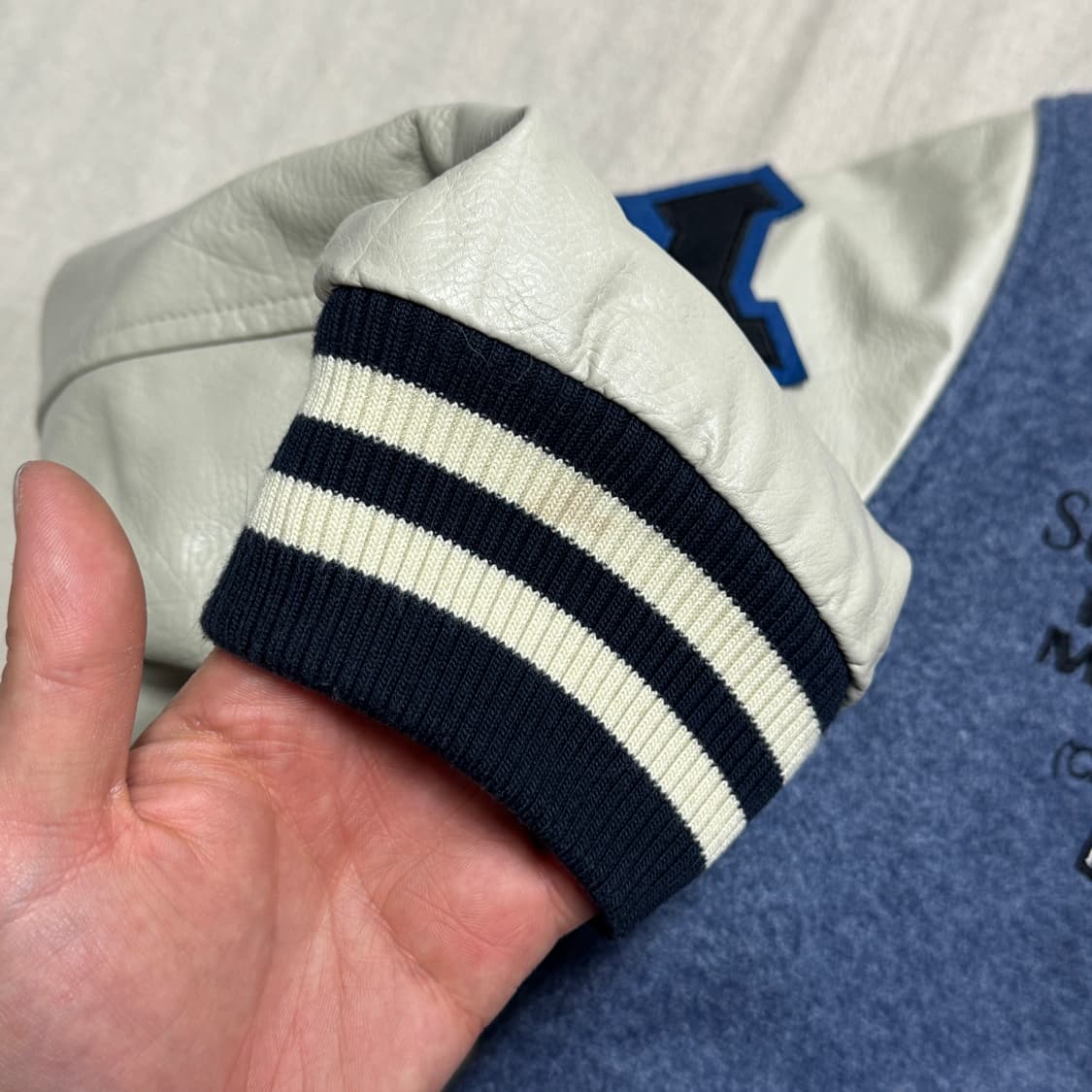 선데이후르츠마켓 패치 블루 바시티 자켓 L 상품이미지8