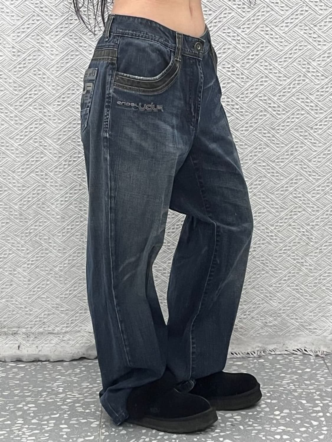 푸부 FUBU 빈티지 Y2K 레트로 힙로고 데님팬츠 35인치 C10238 상품이미지1