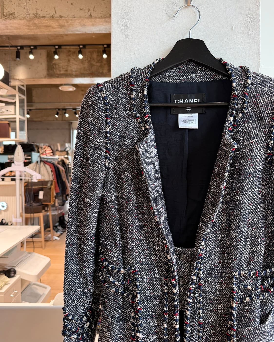 샤넬 네이비 2010ss 트위드 자켓 상품이미지4