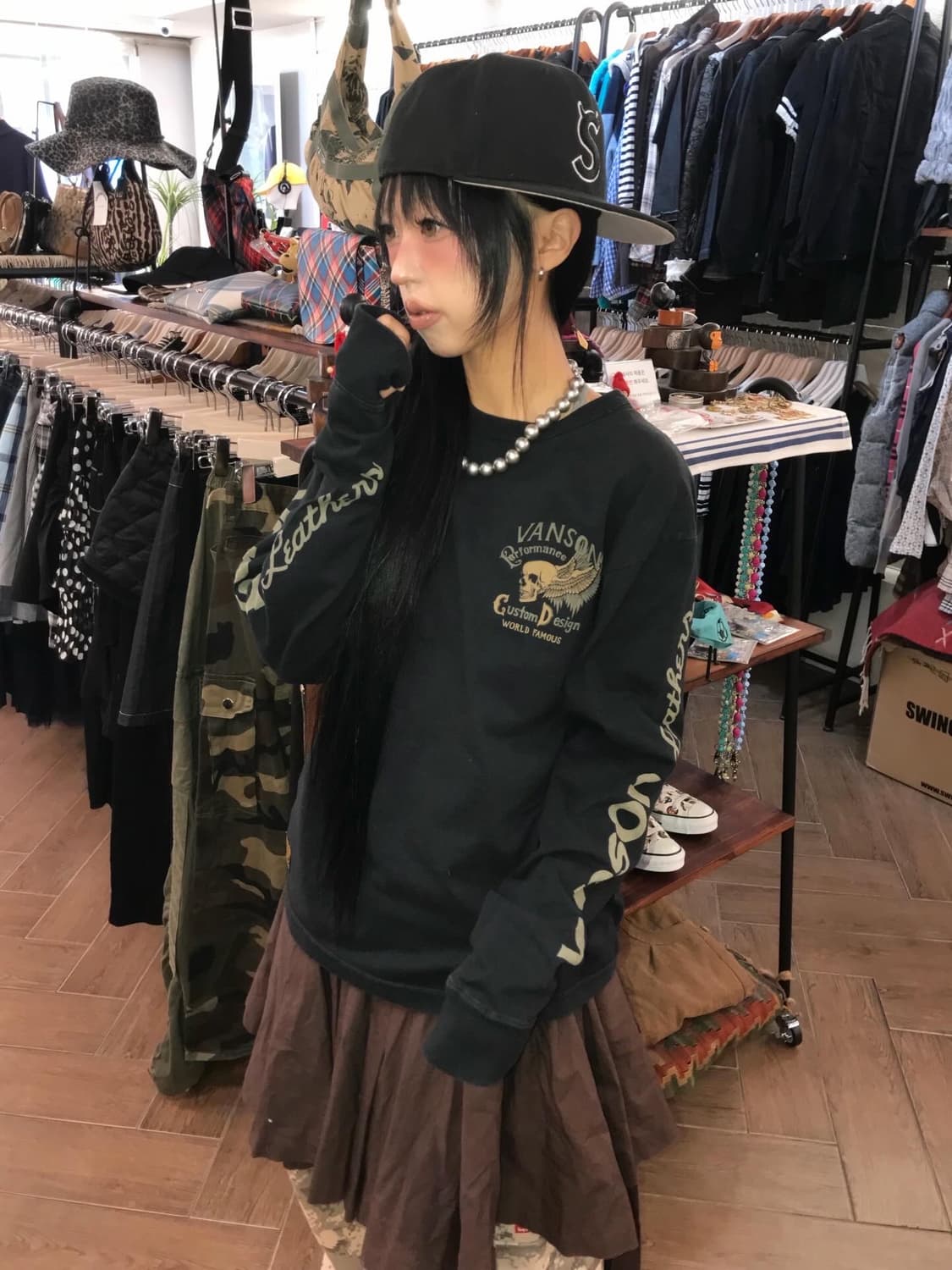 Vanson Skull Printing L/S  상품이미지3