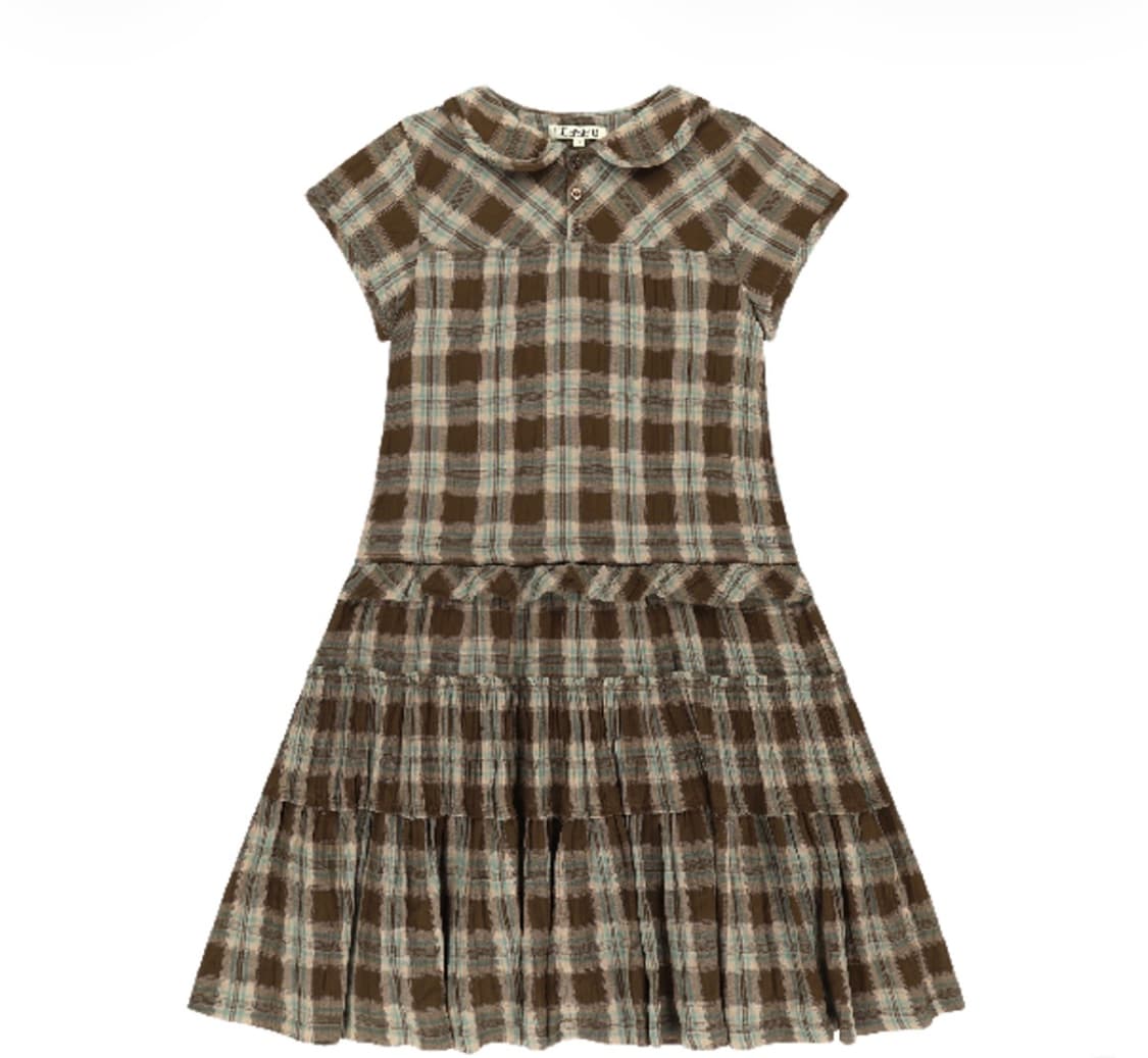 1 2 코이세이오 로우 엣지 체크 원피스 브라운 미개봉 새제품 판매 상품이미지1