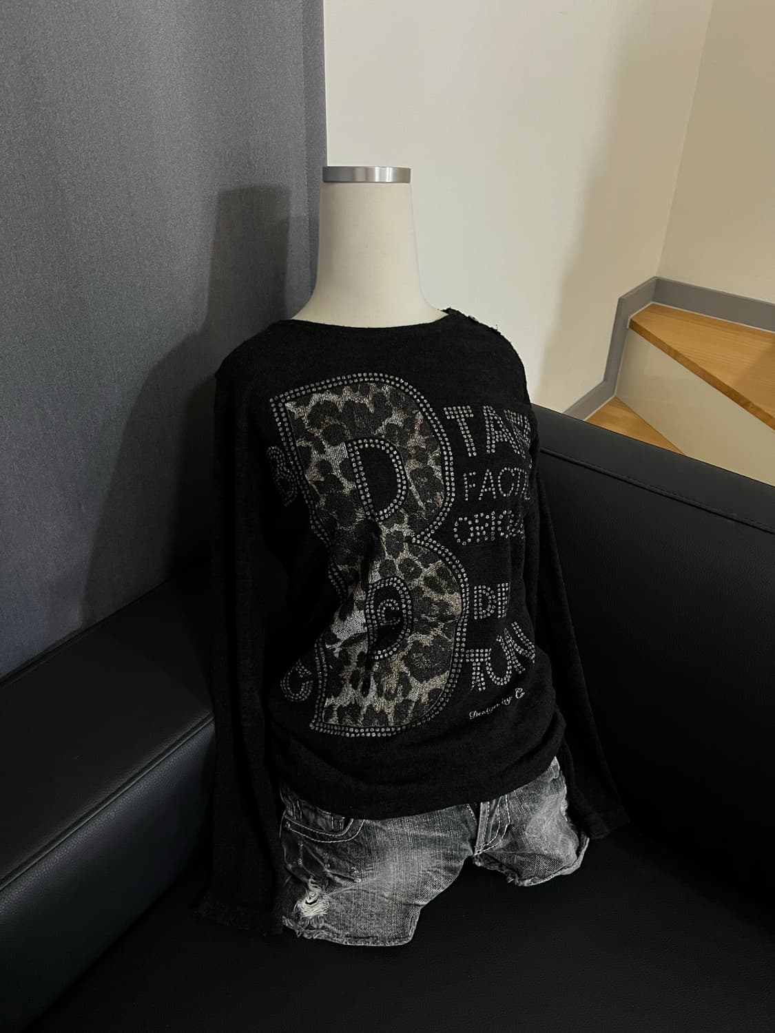 갸루펑크 레오파드큐빅니트 상품이미지1