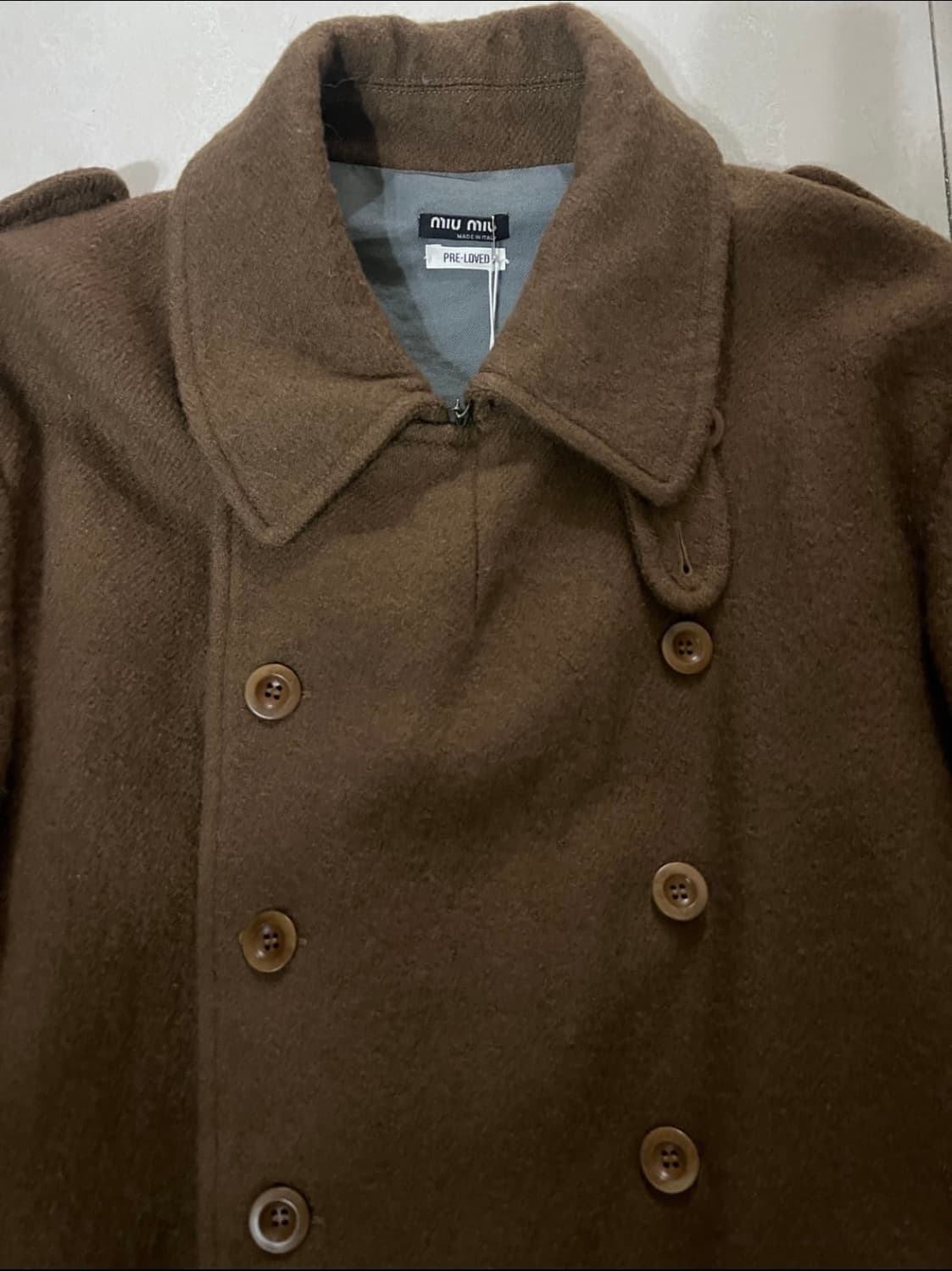 Miu Miu 00s 남성복 울 밀리터리 더블 브레스티드 코트 상품이미지4