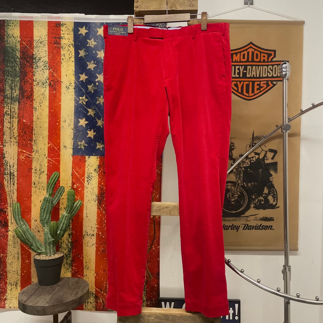 폴로 랄프로렌 데드스탁 레드 슬림 핏 코듀로이 팬츠 N299 상품이미지1