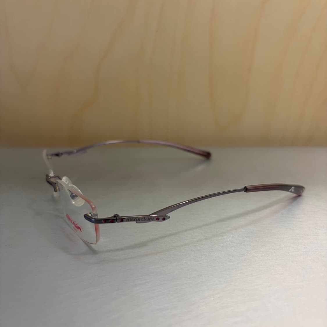 마리끌레르 MAR-3055 퍼플 브라운 초경량 무테 안경 상품이미지2