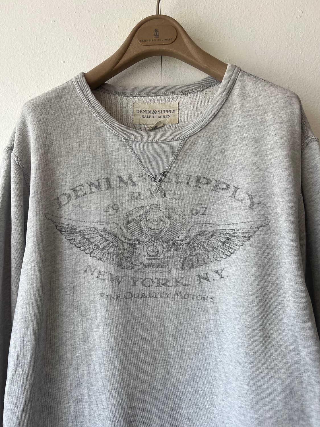 랄프로렌 데님앤서플라이 남성 멜란지그레이 맨투맨티셔츠 상품이미지1