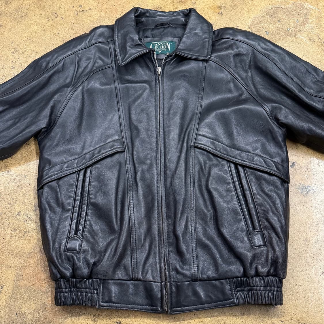 [정품/95] canyon echo 블랙 가죽 자켓 b10 상품이미지3