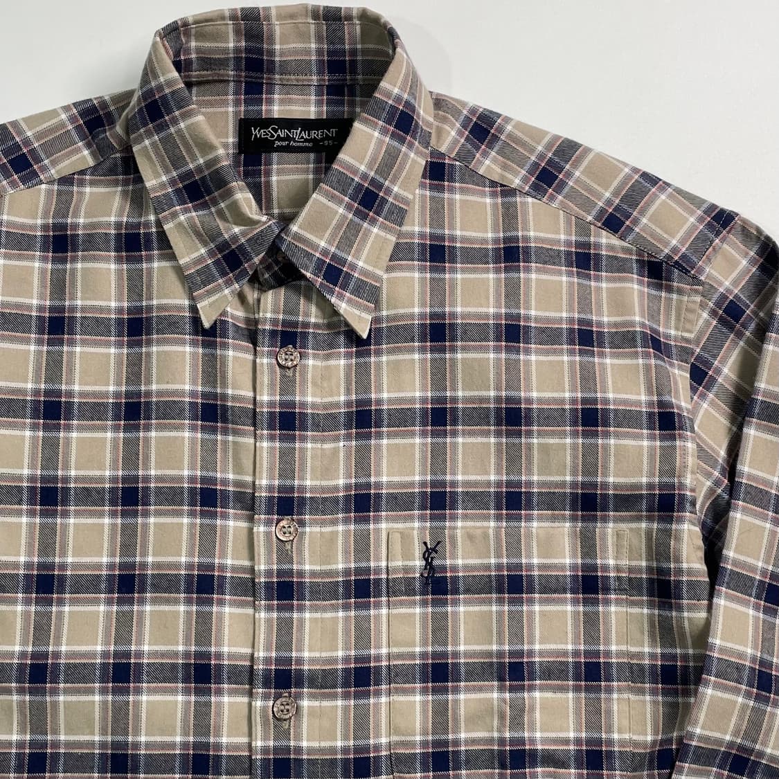 90s Ysl 입생로랑 체크 셔츠 상품이미지3