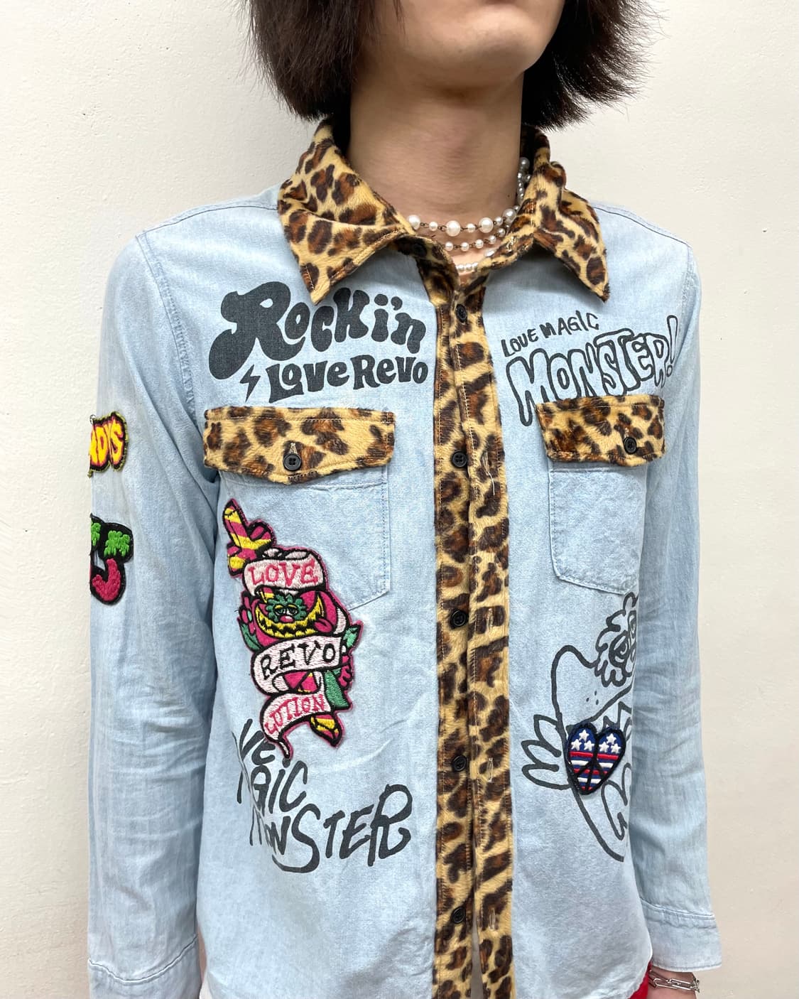 graffiti leopard fur love shirt 상품이미지3