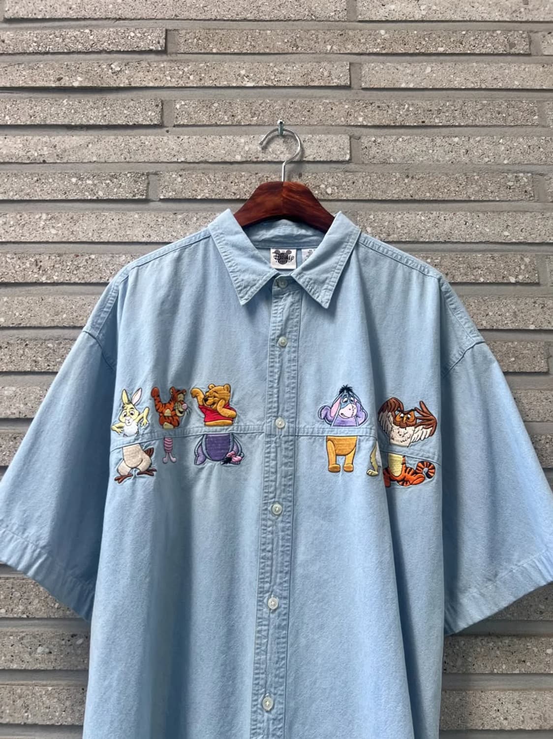 [L]90's Disney USA 디즈니 캐릭터 자수 데님 셔츠 상품이미지1