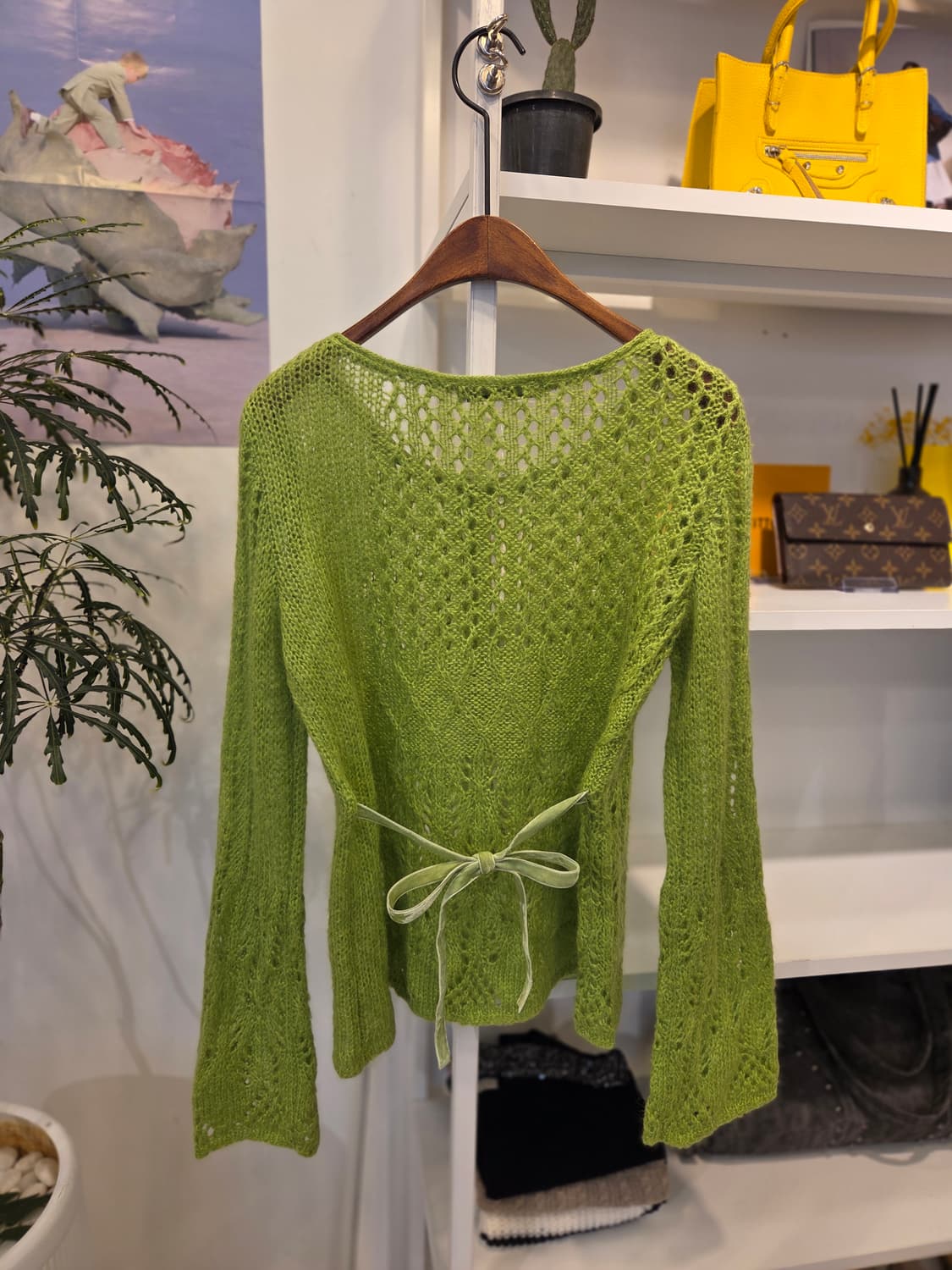 시스템 애플 그린 리본 니트 상품이미지7