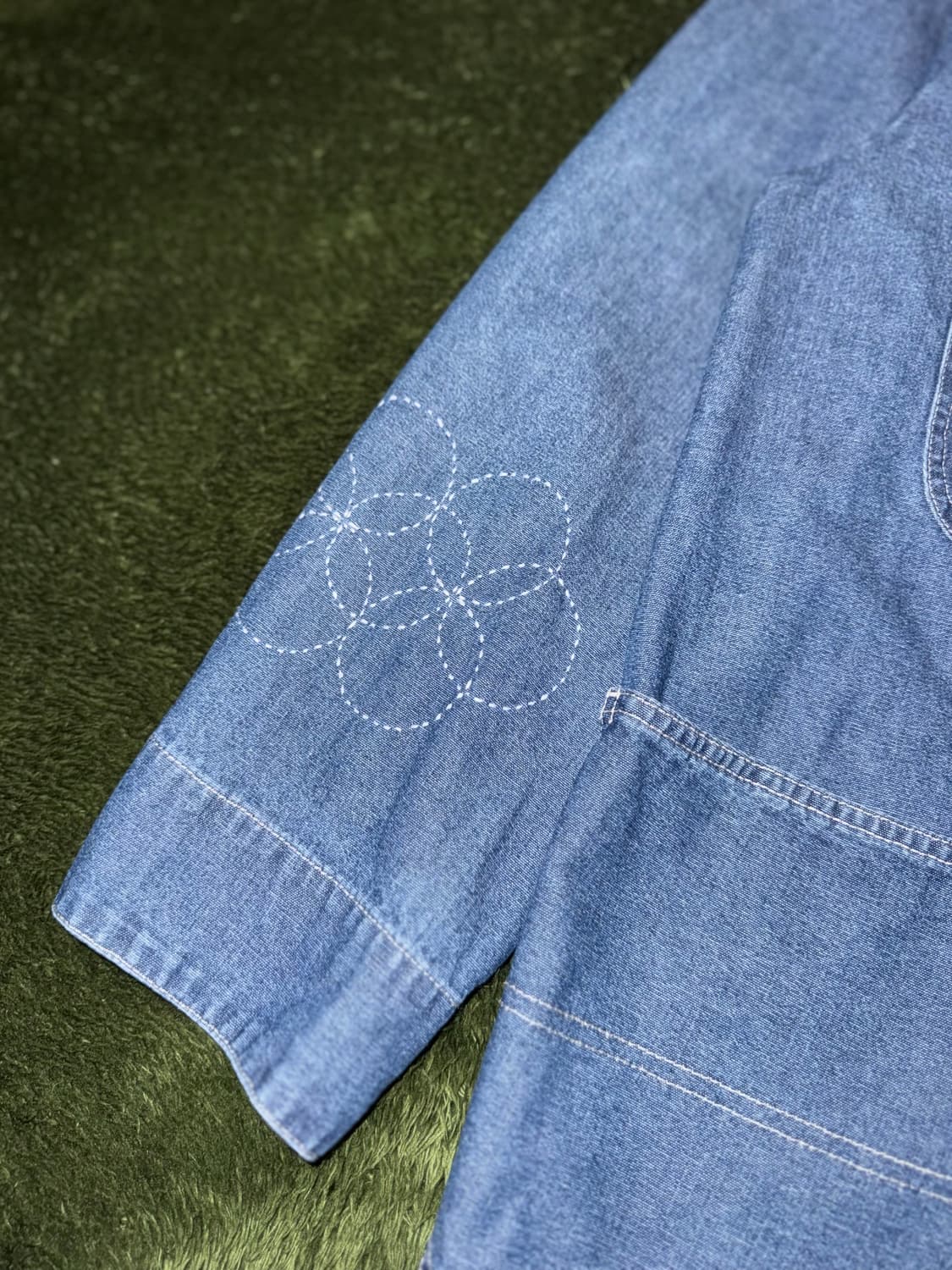 [L] 그라미치 재패니즈 보로 사시코 데님 커버올 자켓 상품이미지6