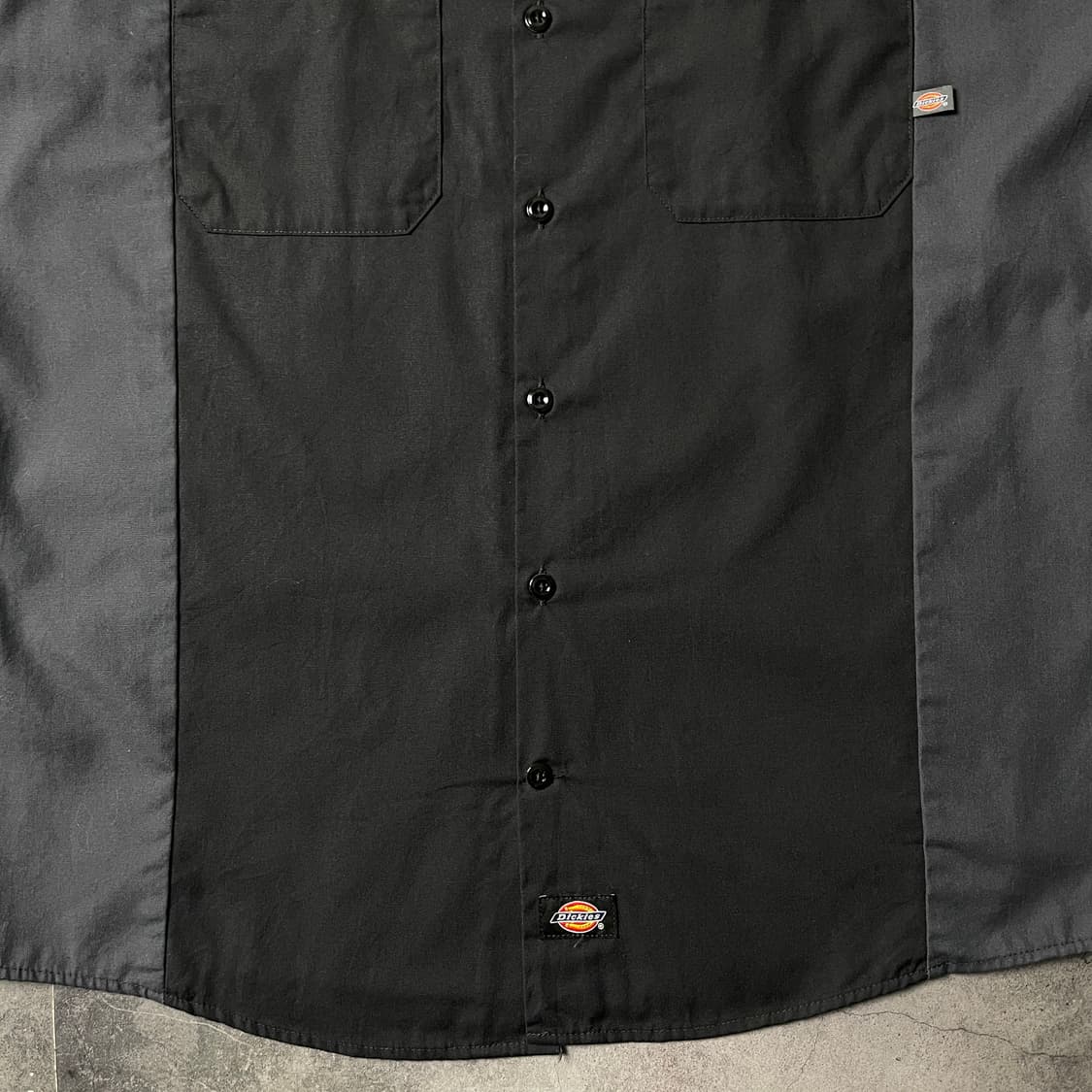 DICKIES 디키즈 빈티지 블랙  그레이패널 반팔 워크셔츠 A00977 상품이미지4