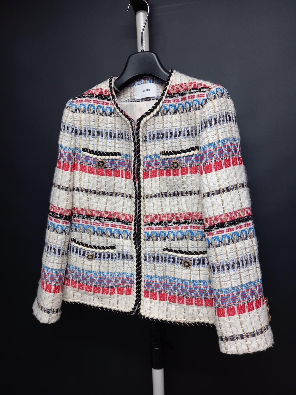 샤틴 SATIN 춘추동 트위드 숏 자켓 55.44 상품이미지3