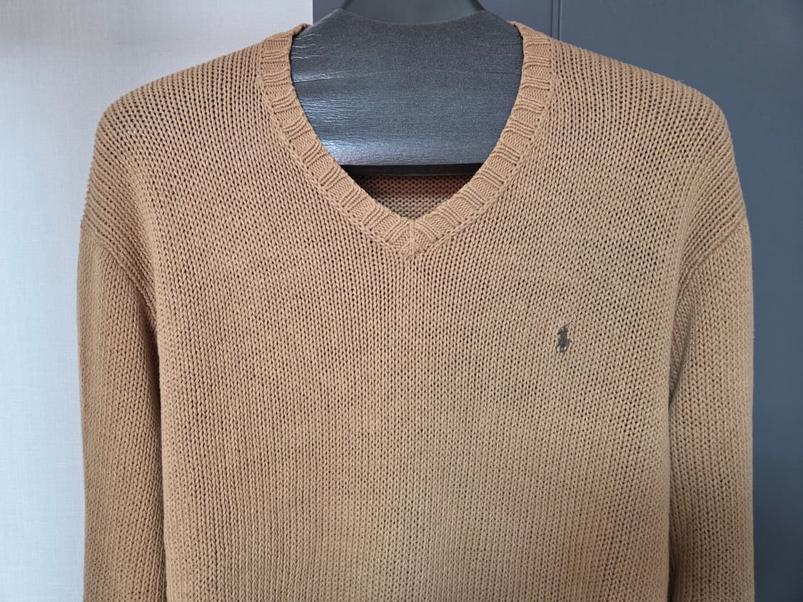 폴로 랄프로렌 니트 스웨터 브이넥 베이지 xl 105,110 판매 상품이미지7