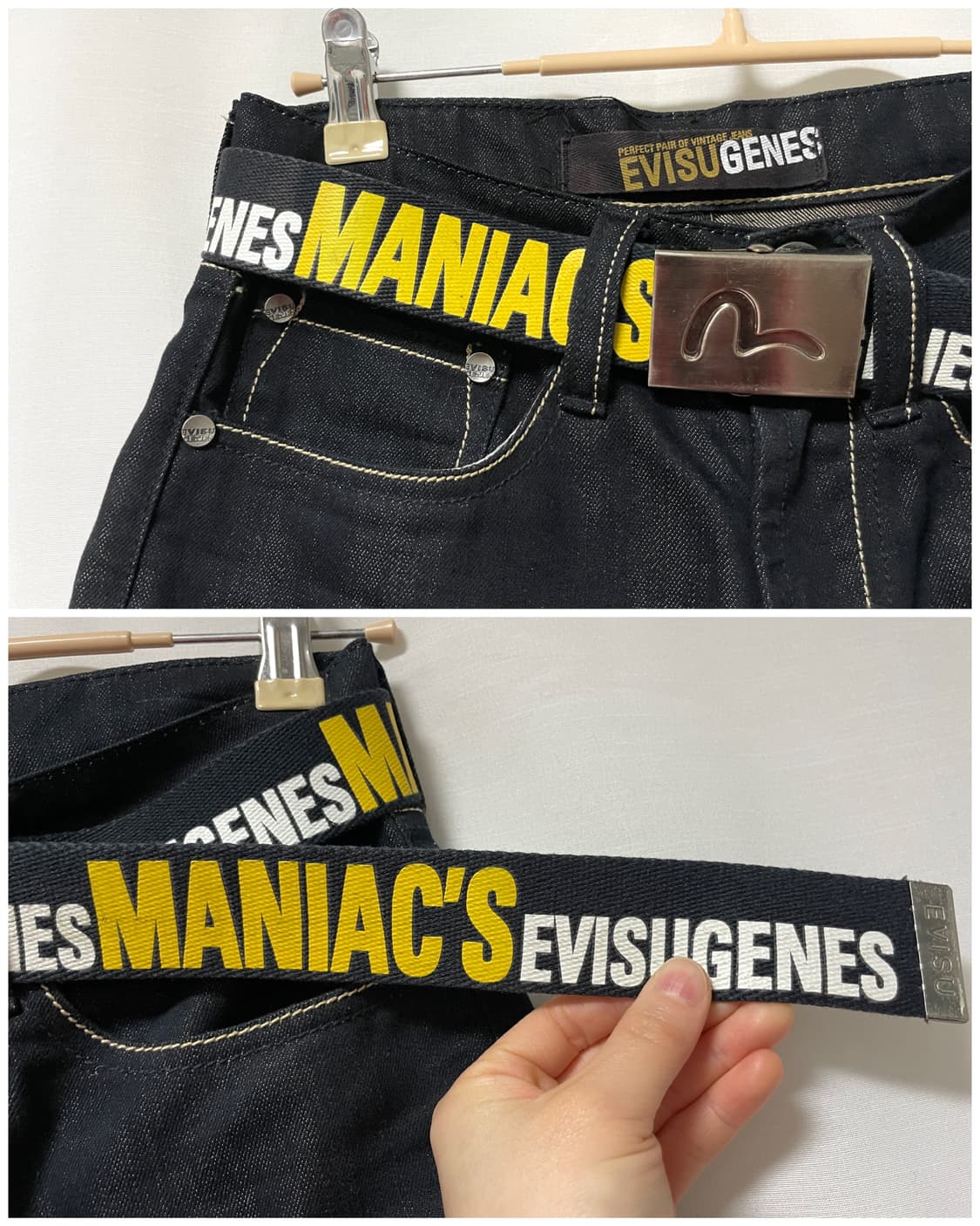 Evisu 에비수 오사카 여성 슬림핏 생지 흑청 데님팬츠 26 상품이미지3