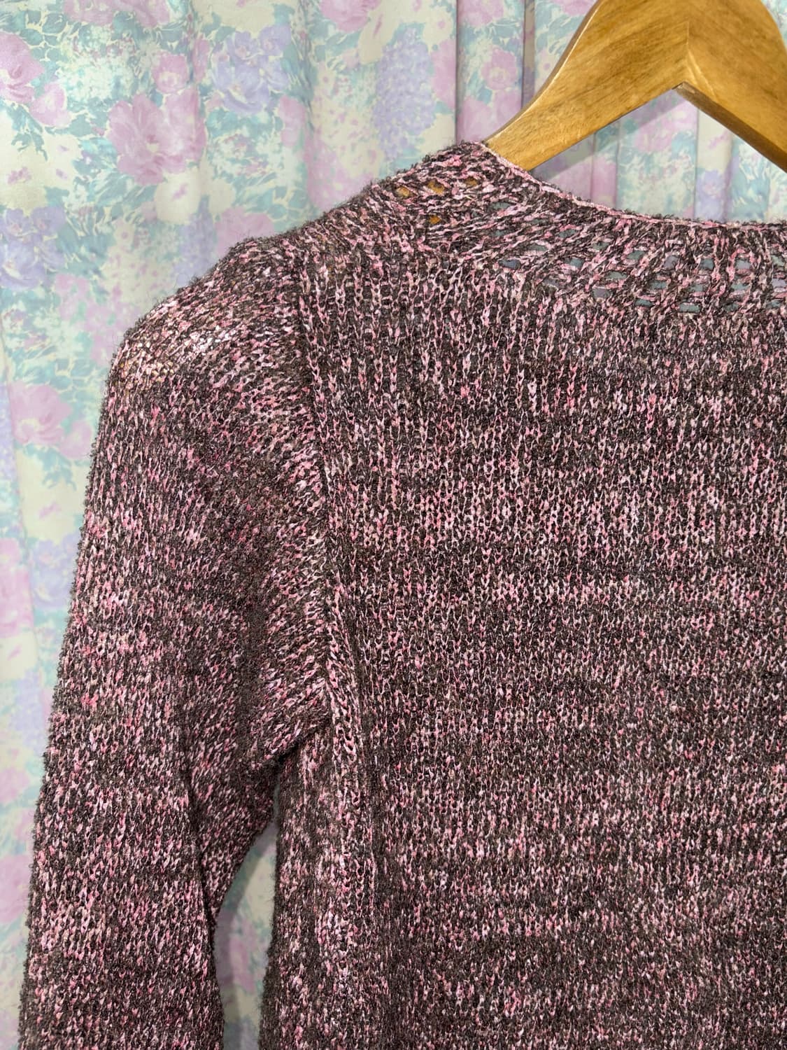 핑크 브라운 7부 니트 가디건 상품이미지9