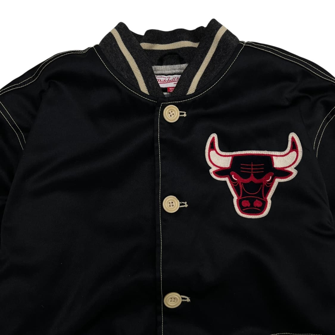 미첼앤 네스 90s 빈티지 불스로고 차콜 바시티 자켓 L 상품이미지4