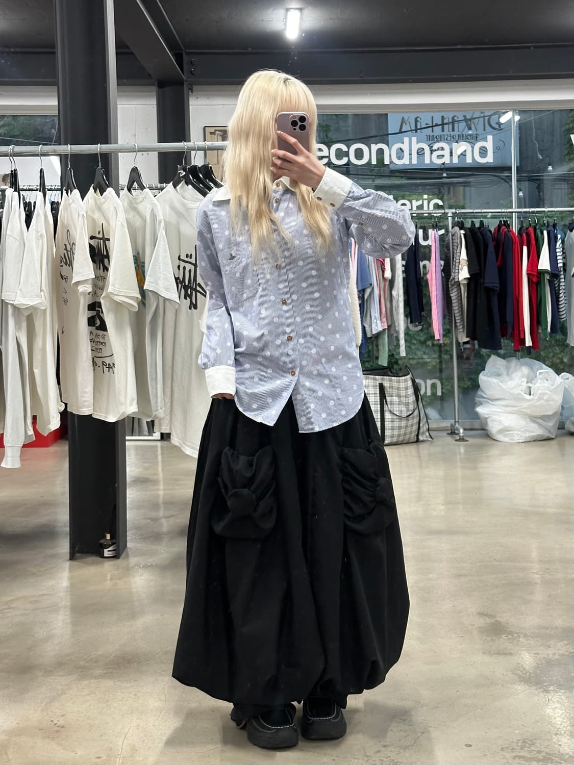 비비안 웨스트우드 레드라벨 스트라이프 도트 긴팔 셔츠 상품이미지1