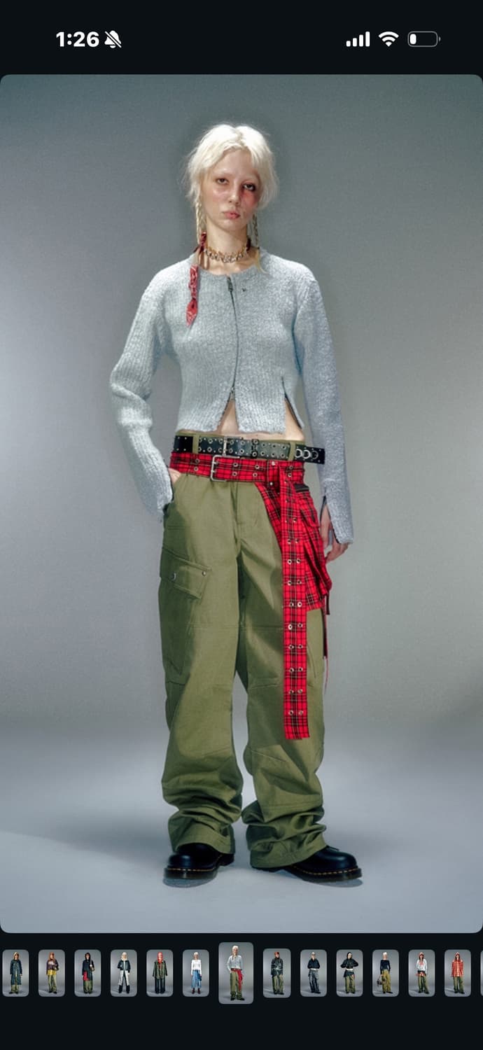 Vacant archive 니트 집업 가디건 (블랙/그레이) 상품이미지9