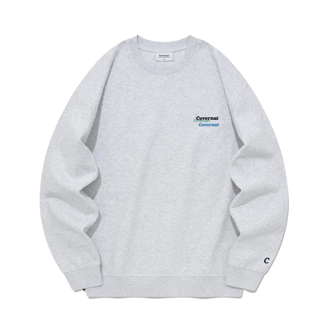 커버낫 기모 멀티 로고 맨투맨 헤더 그레이 L 상품이미지1