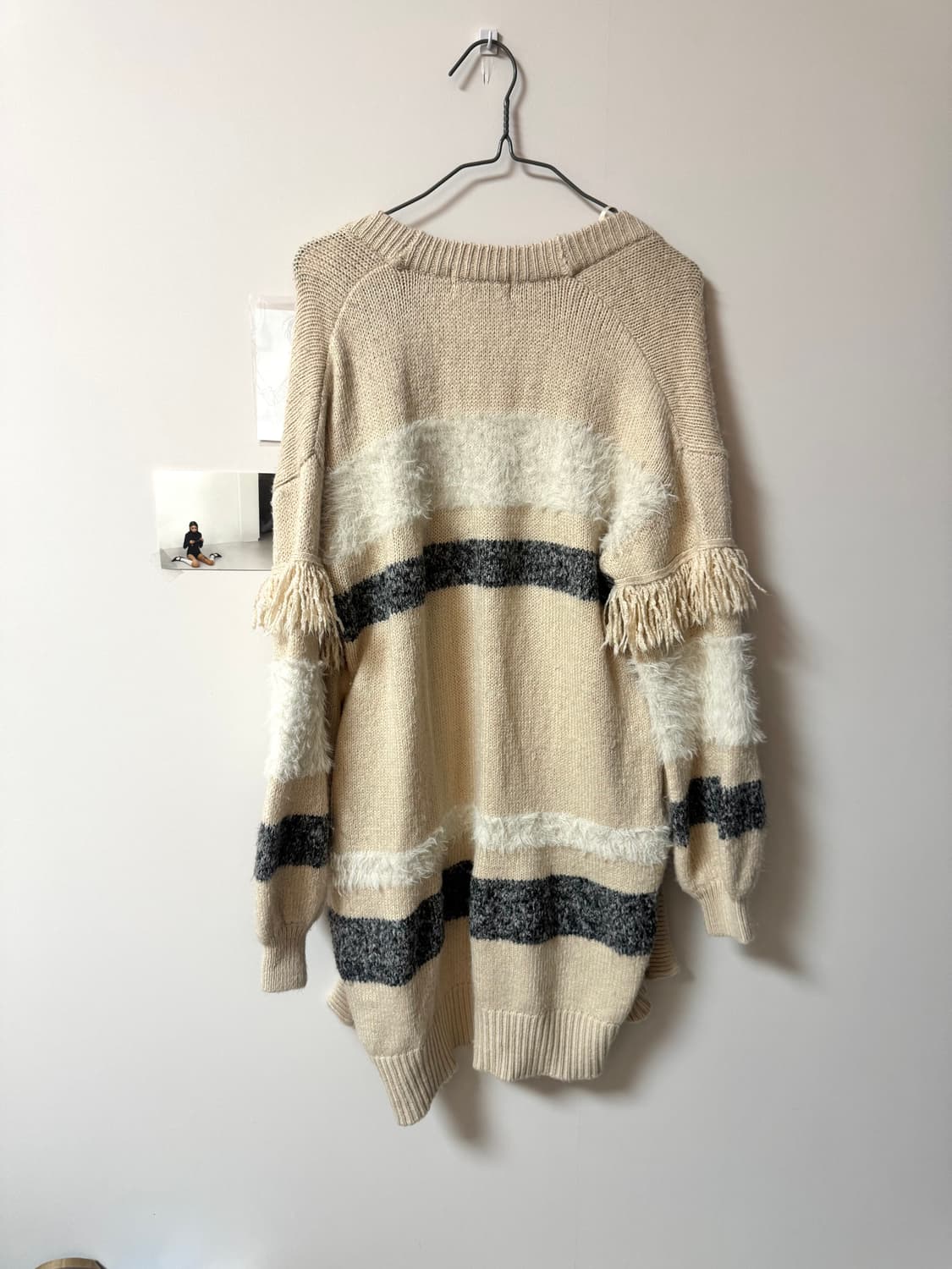 빈티지 니트 배색 가디건 상품이미지2