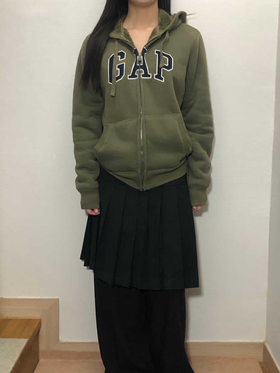 빈티지 갭 카키 후드집업 상품이미지1