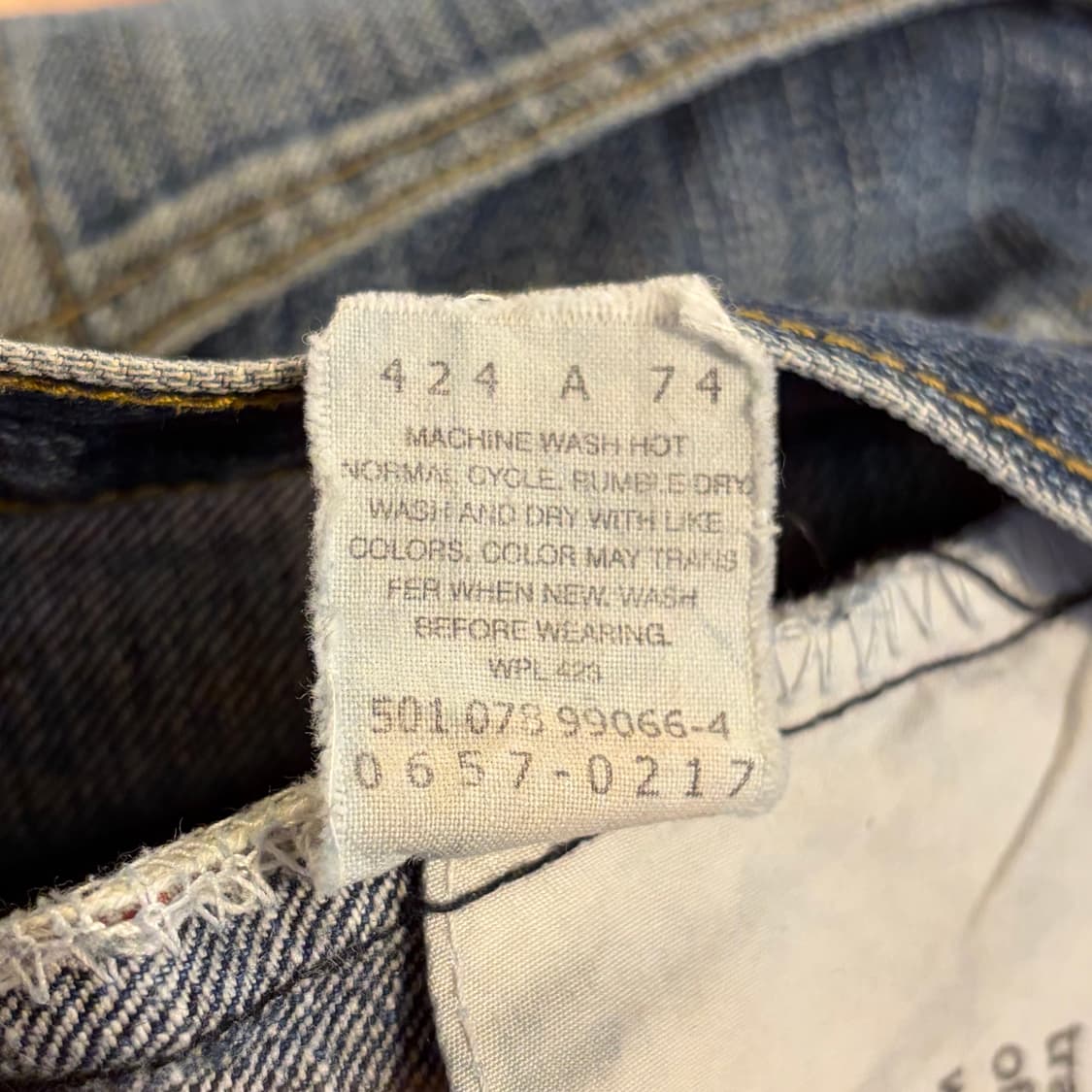 90s Made in USA 미국 빈티지 리바이스 501 셀비지 청바지 상품이미지10