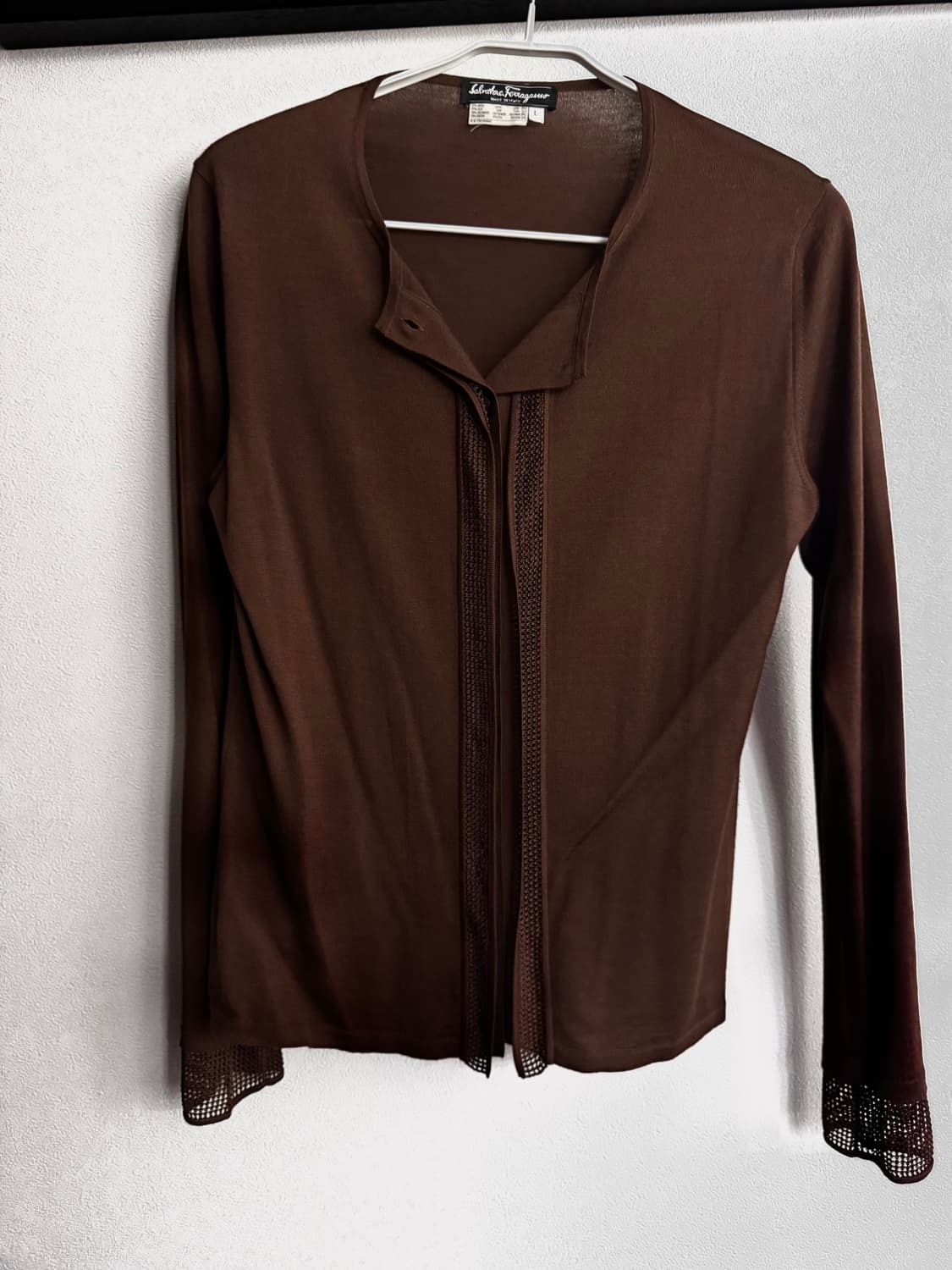살바토레 페레가모 초콜릿브라운 실크 가디건 상품이미지1