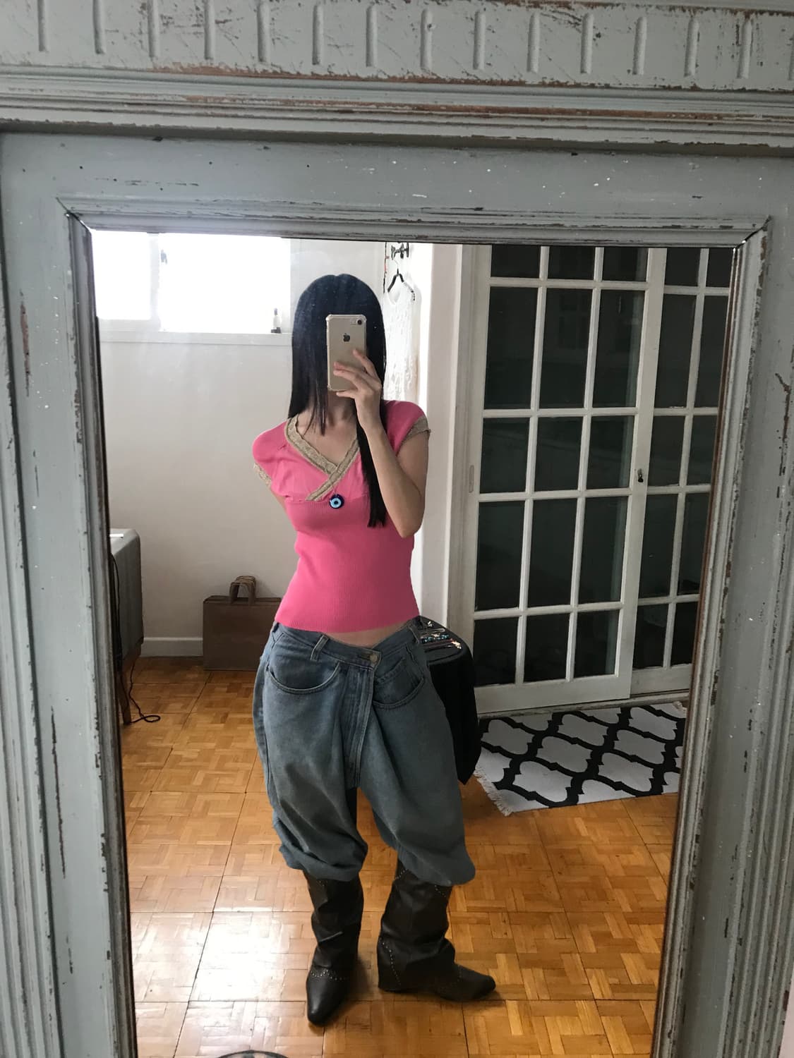 vintage pink knit top 상품이미지3