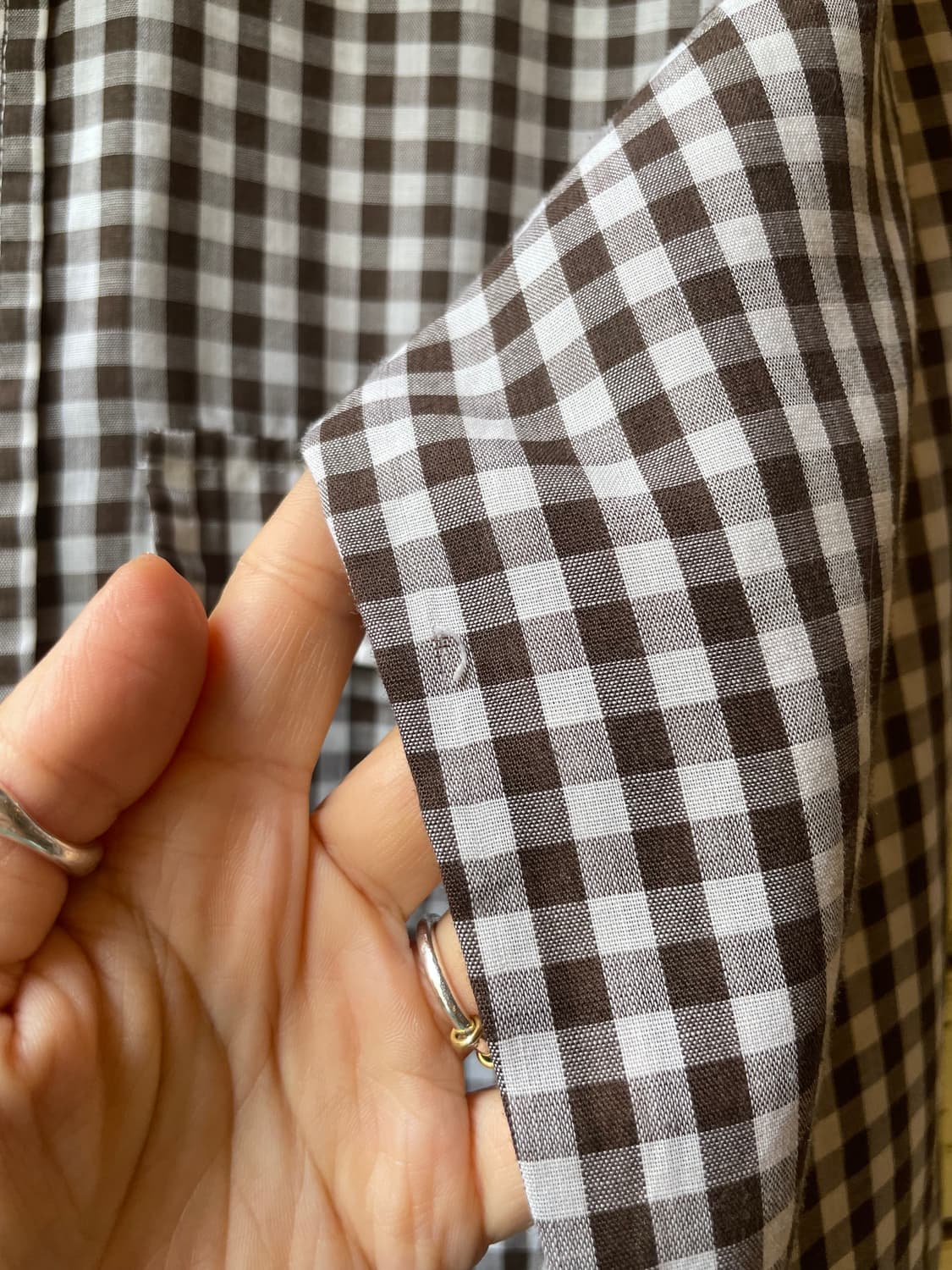 1980's Vintage Levis Brown Gingham Shirt 상품이미지5