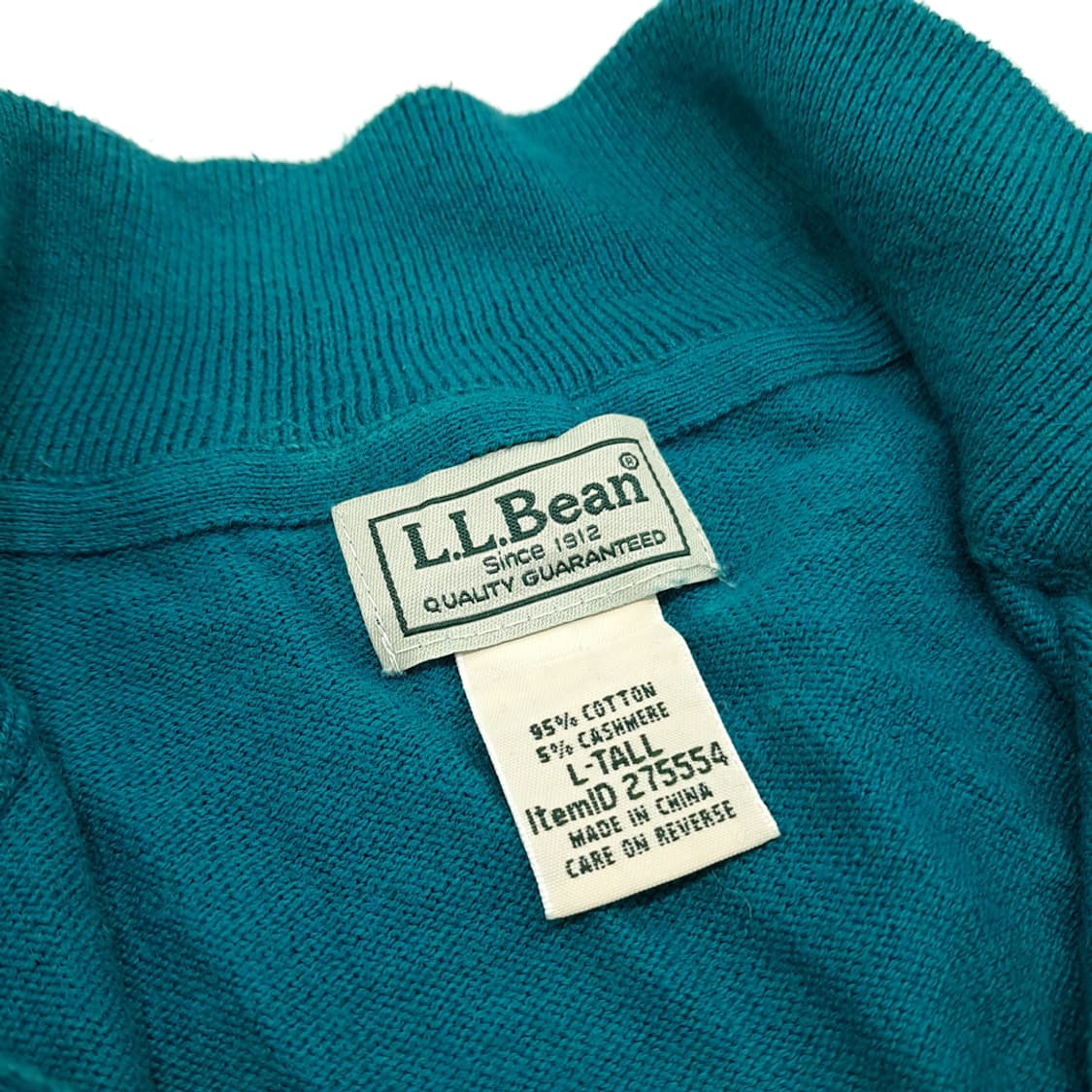 CN906 L 엘엘빈 블루그린 코튼 캐시미어 긴팔 니트 스웨터 상품이미지4