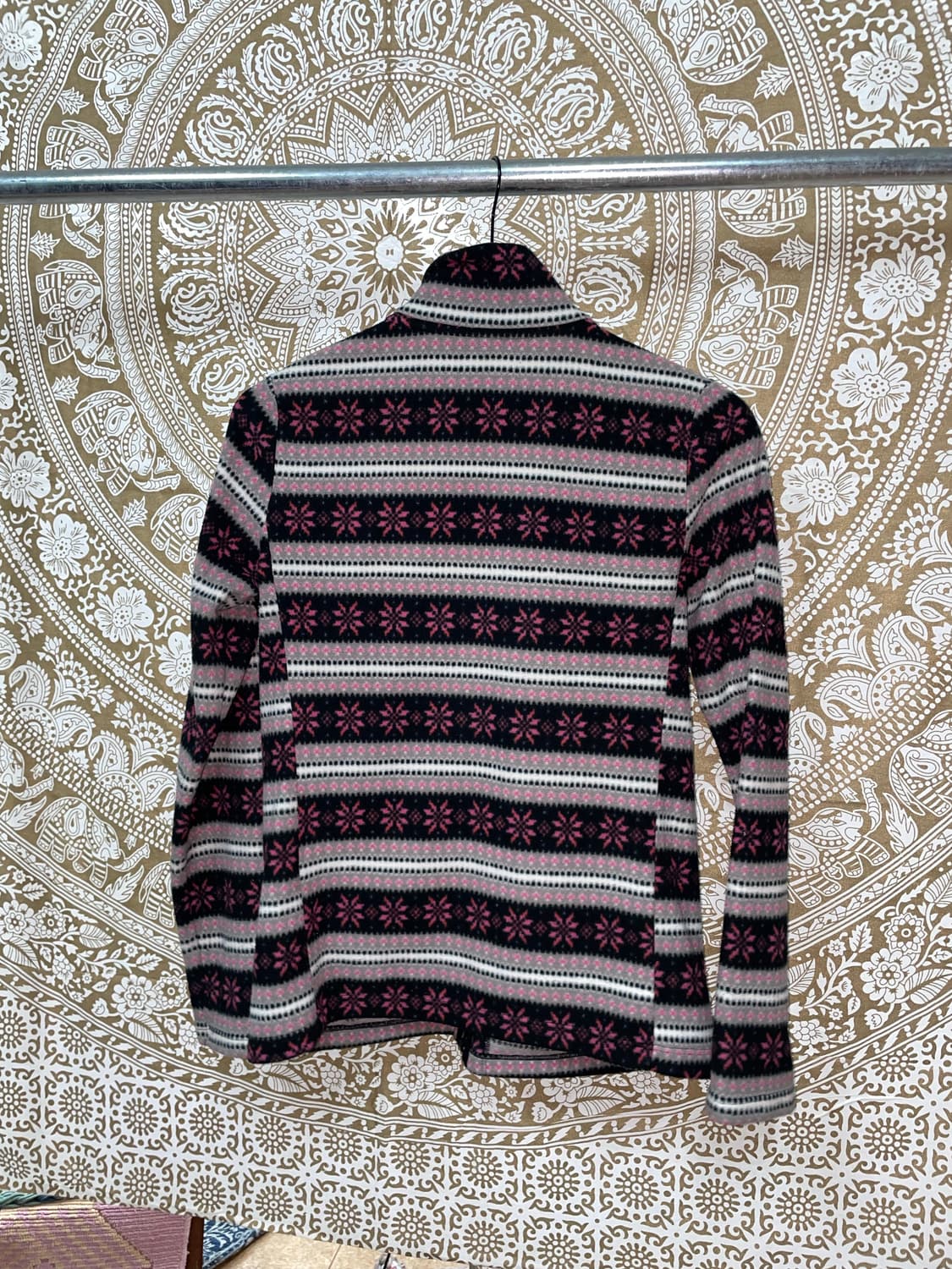 유니클로 여성 에스닉 핑크 배색 후리스  상품이미지6