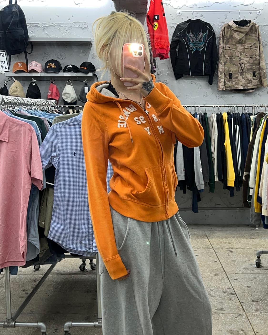 착샷O 아베크롬비 오렌지 후드집업 상품이미지4