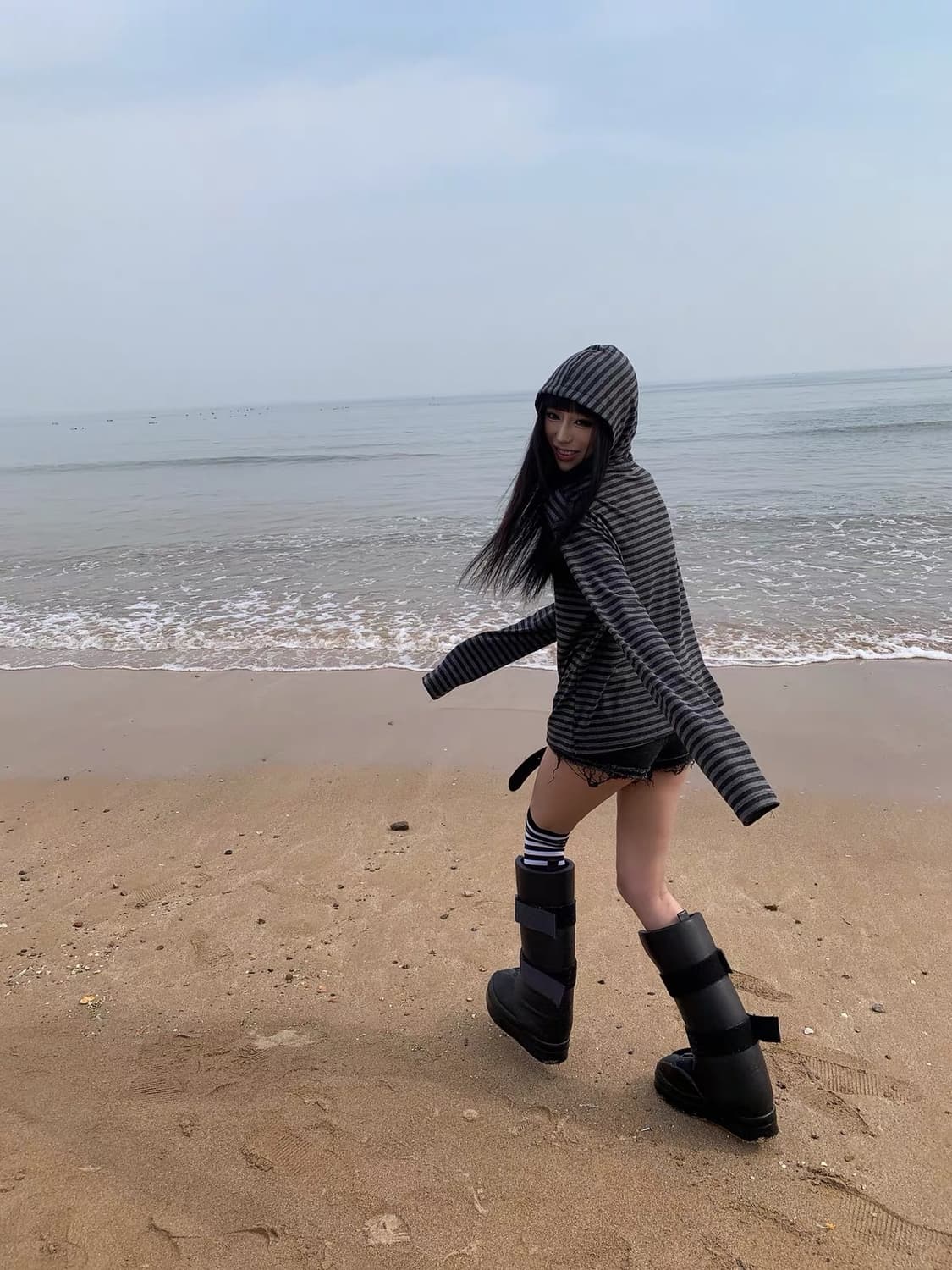 Stripe Hooded Long Sleeve T 상품이미지7