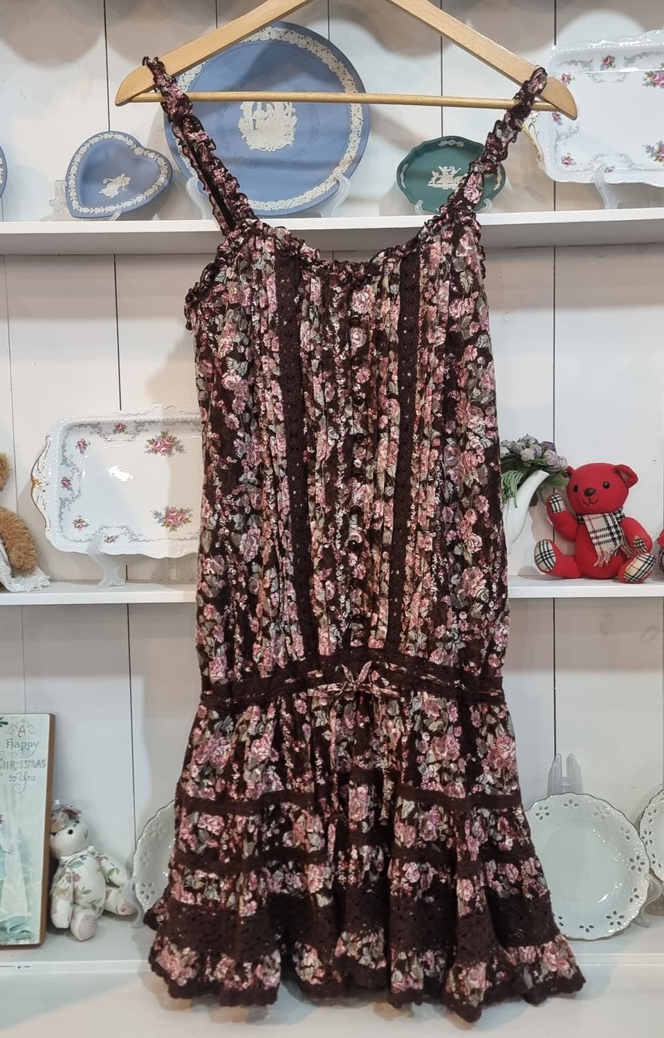 리즈리사 로즈레이스 초코플라워 캐미솔 원피스 상품이미지1