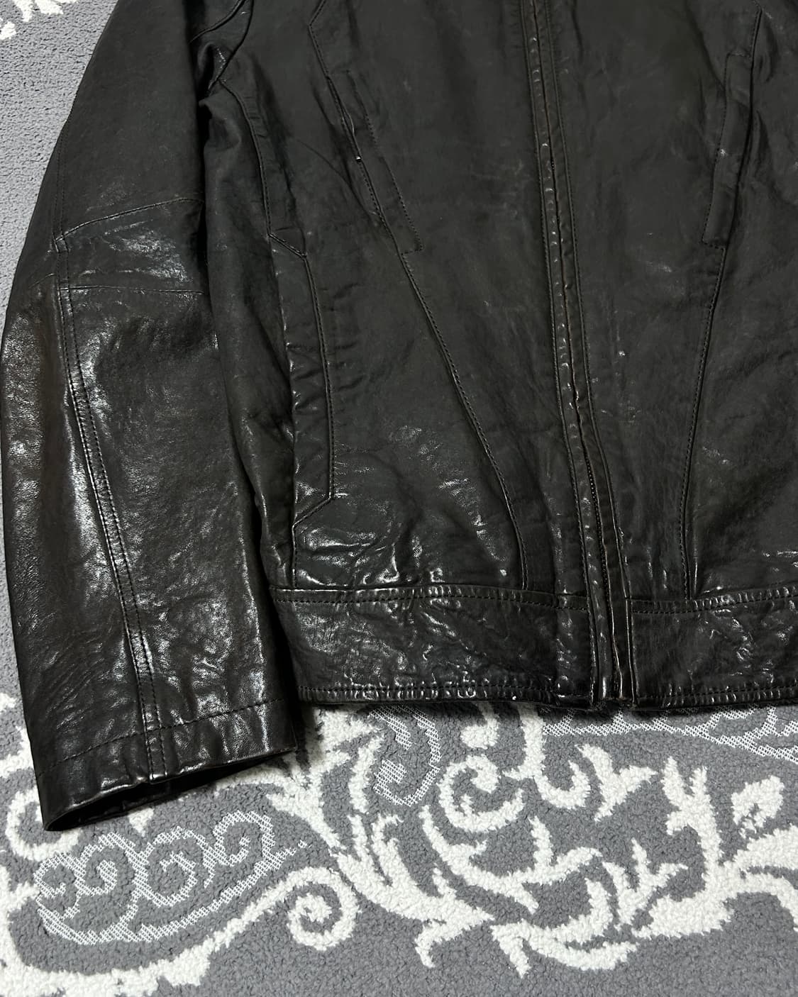 오일 텍스쳐 램스킨 자켓 상품이미지5