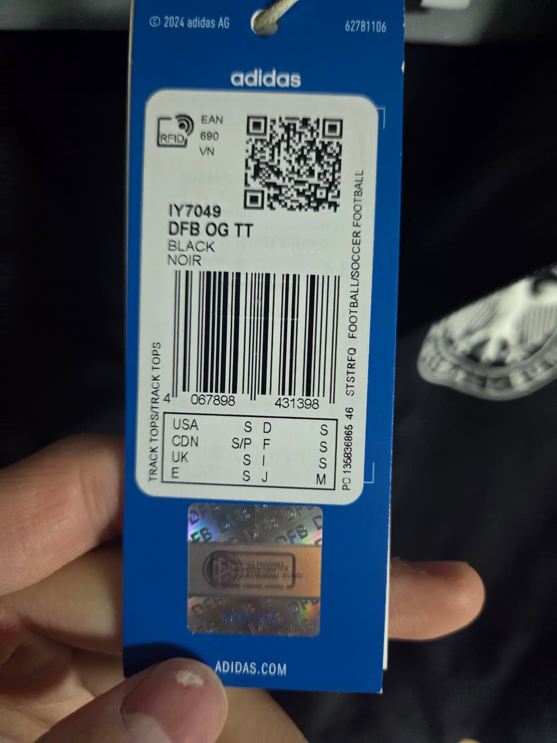 아디다스 오리지널 24 -25  독일 택채 미사용 바람막이 상품이미지4
